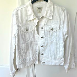 J Crew white denim jacket